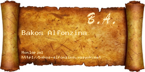 Bakos Alfonzina névjegykártya